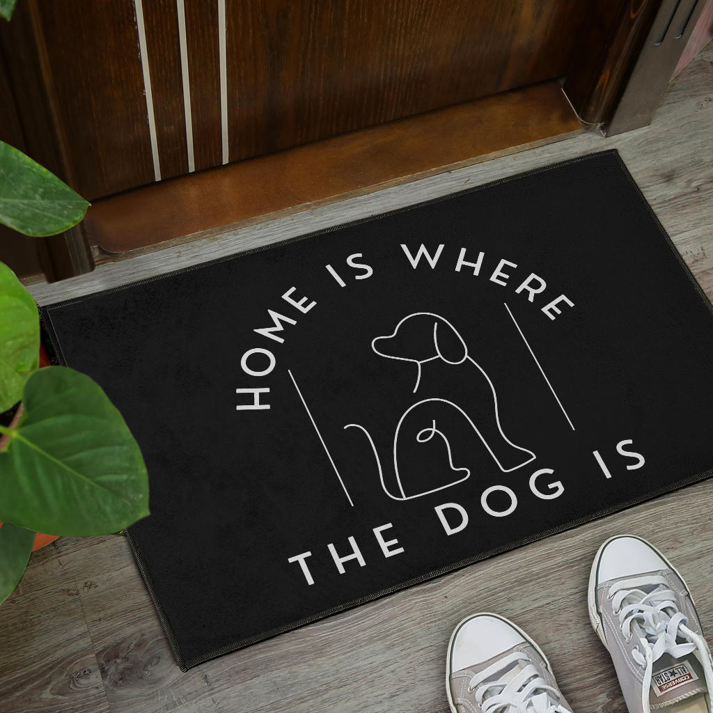 Home Is Where The Dog Is Door Mat