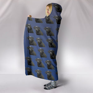 Black Labrador Hooded Blanket