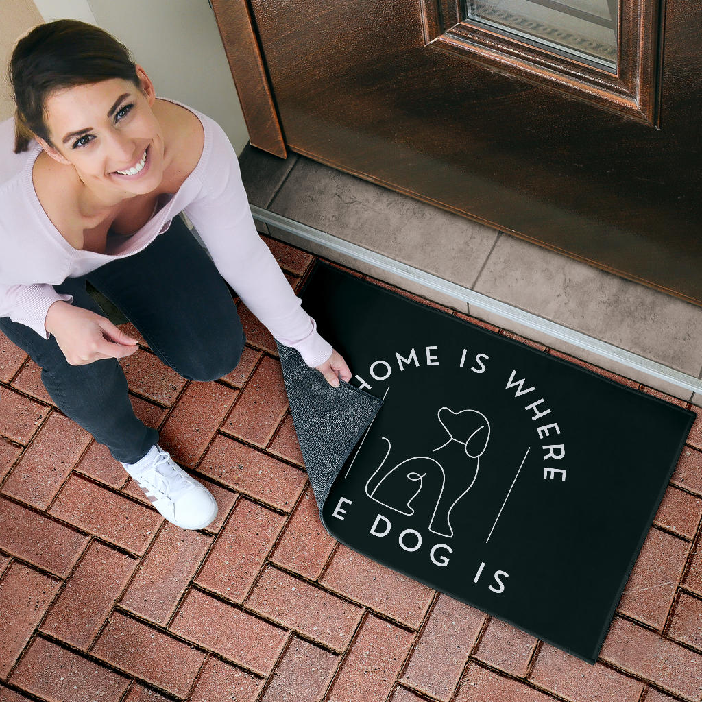 Home Is Where The Dog Is Door Mat