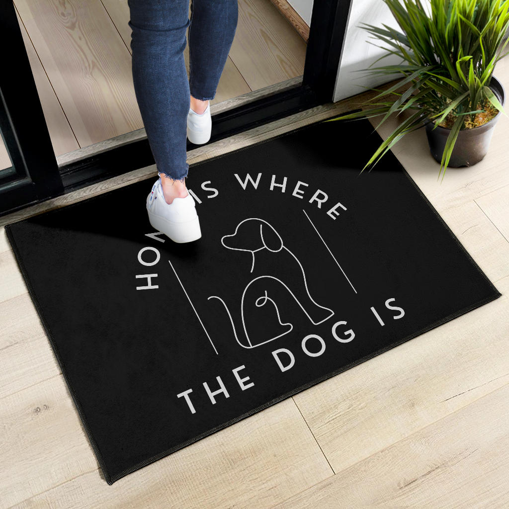 Home Is Where The Dog Is Door Mat