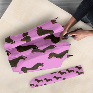 Dachshund Umbrella - Pink Semi-Automatic