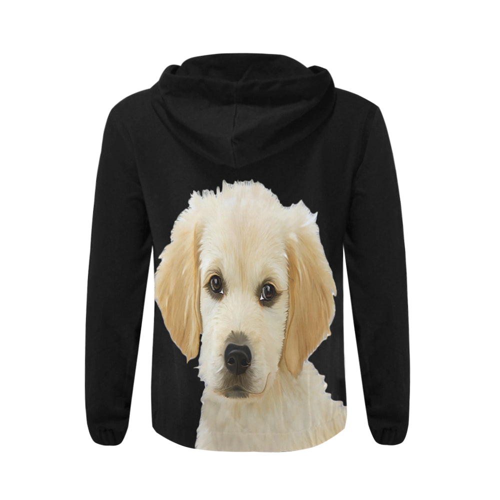 Golden Retriever Hooded Zip Up Sweatshirt