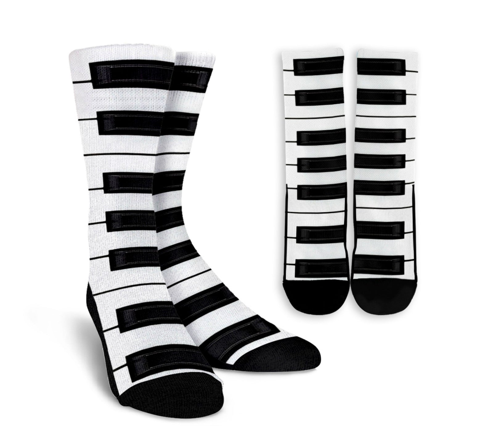 Piano Crew Socks - White