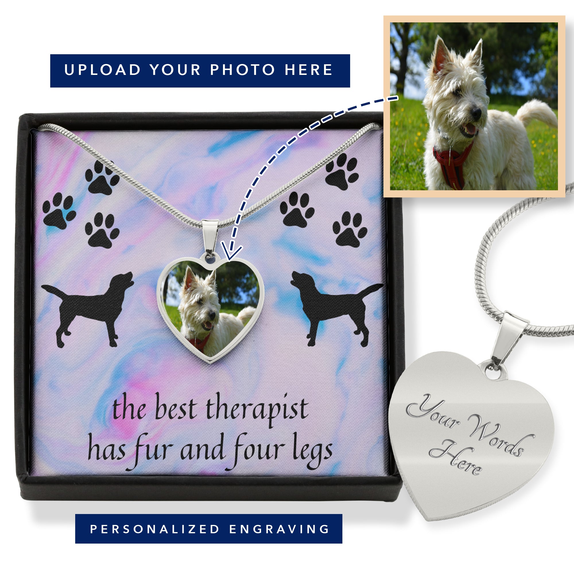 Personalized The Best Therapist Has Fur & 4 Legs Necklace