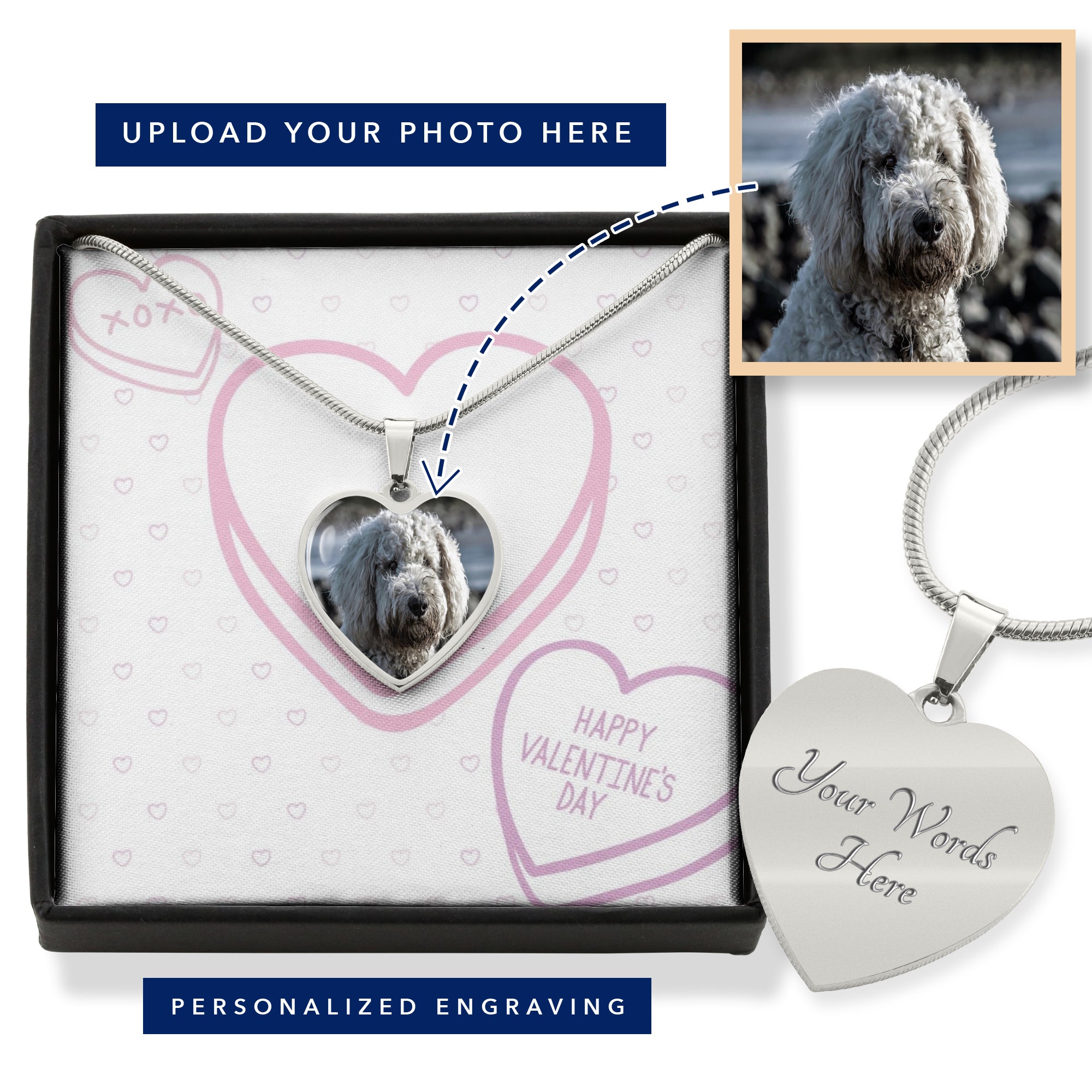 Personalized Photo Heart Necklace - Valentines Day